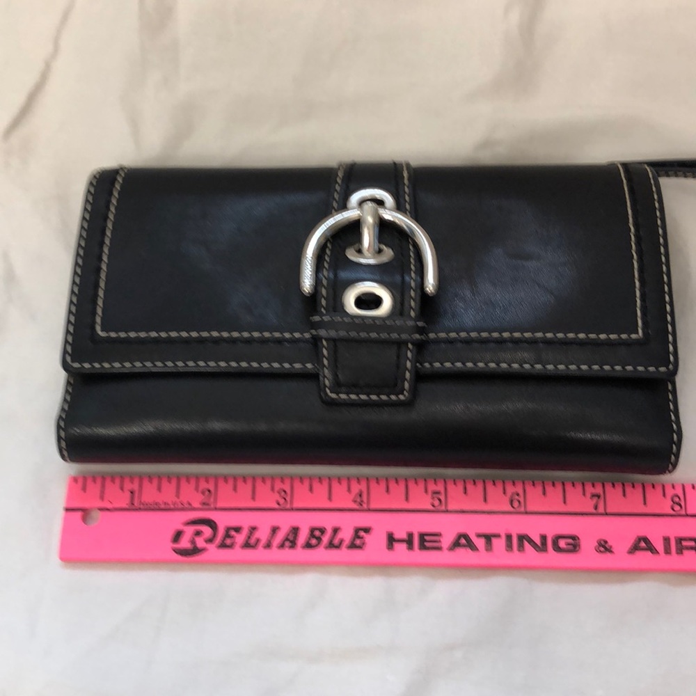 Authentic Black leather Coach checkbook wallet - Picture 3 of 8